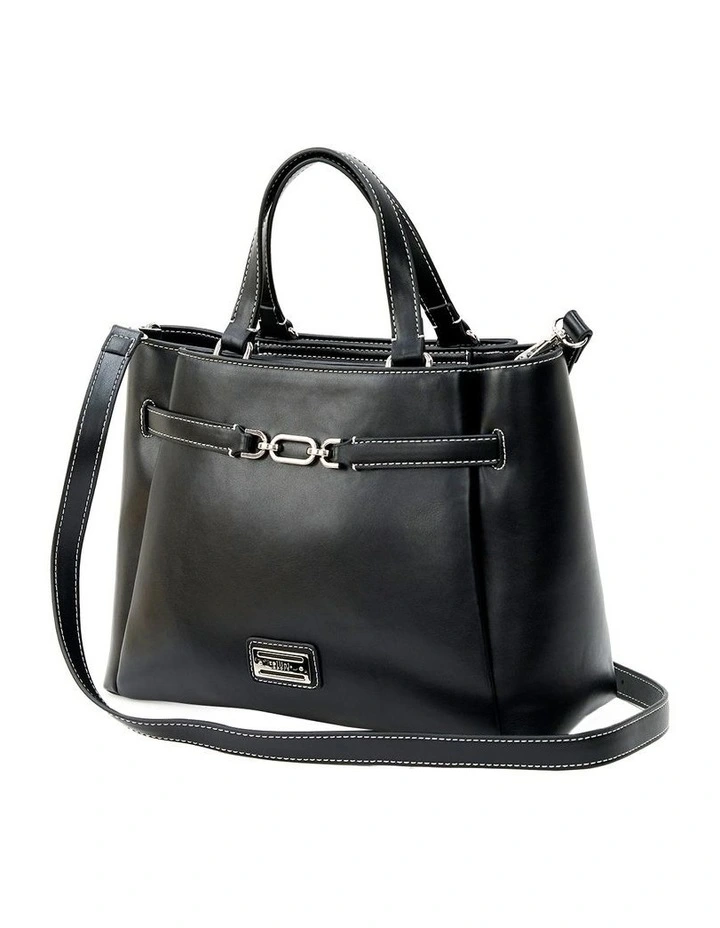 Candace Satchel Bag in Black image 2