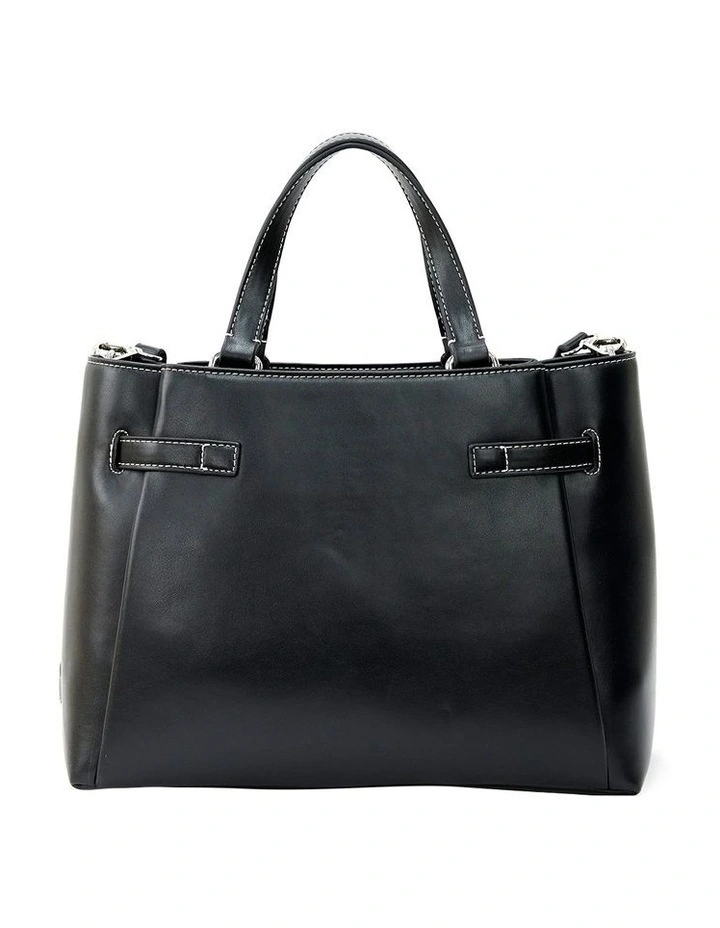 Candace Satchel Bag in Black image 3