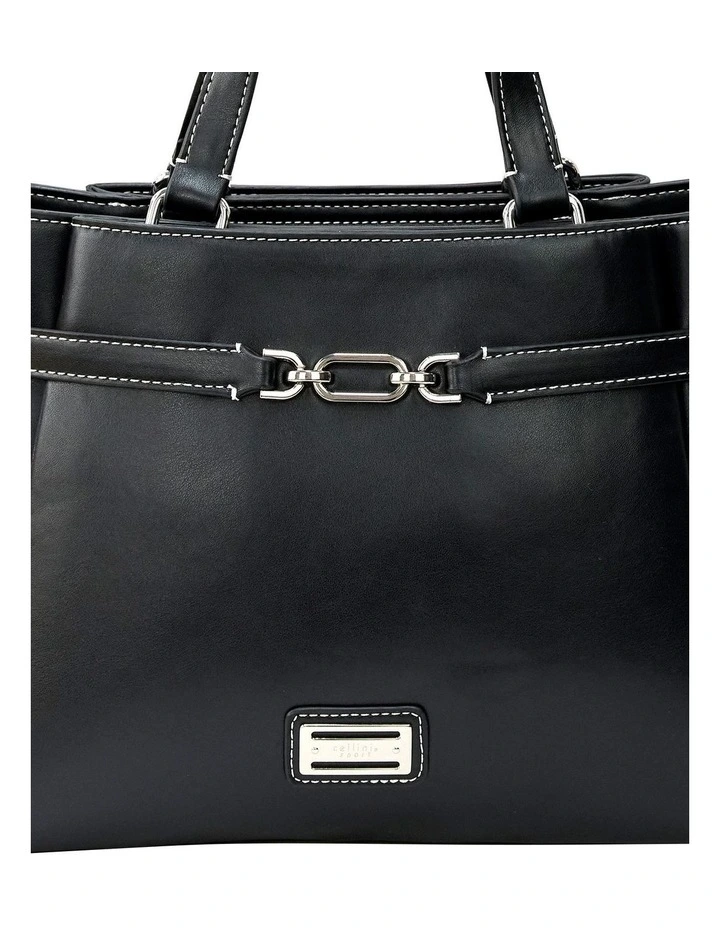 Candace Satchel Bag in Black image 4