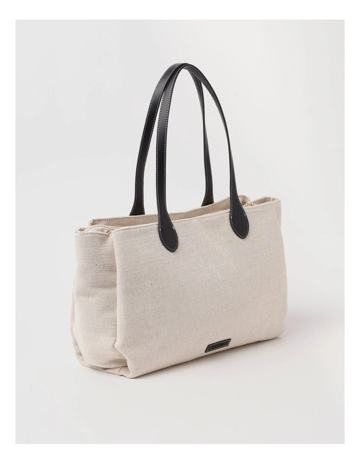 Sienna Tote Bag in Natural Canvas image 3