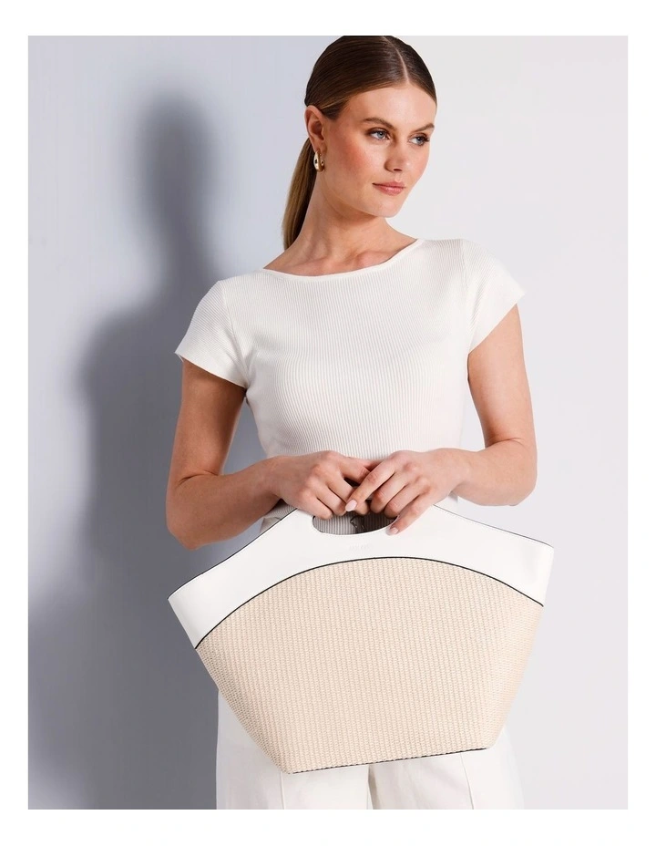 Kara Satchel Bag in White image 2