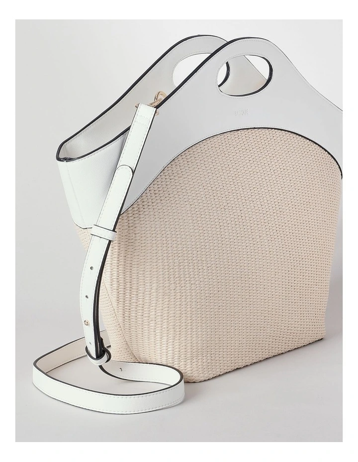 Kara Satchel Bag in White image 3