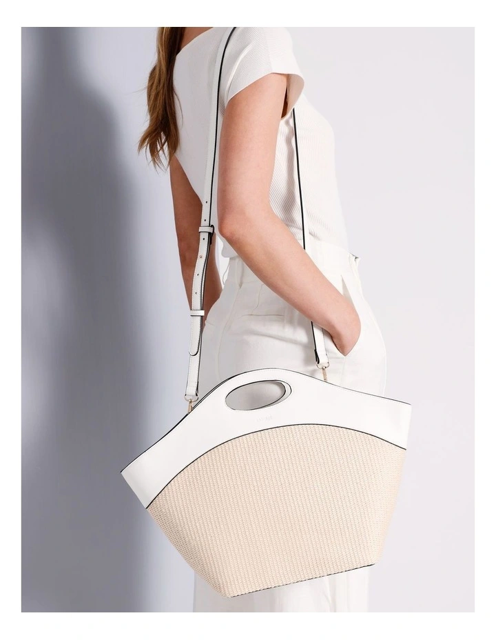 Kara Satchel Bag in White image 4