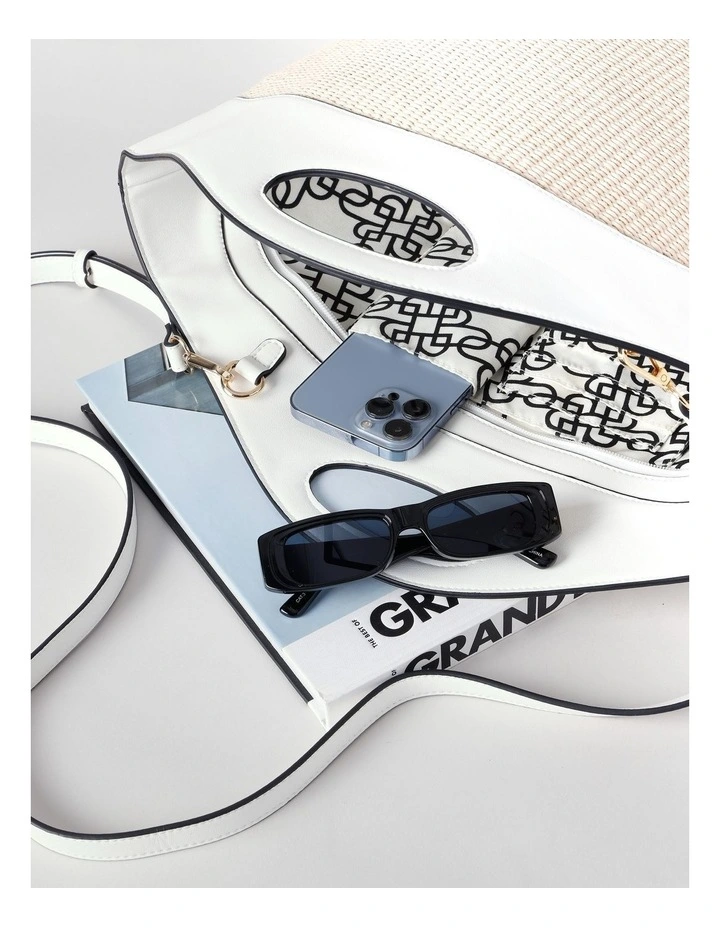 Kara Satchel Bag in White image 6