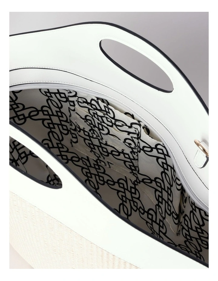 Kara Satchel Bag in White image 7