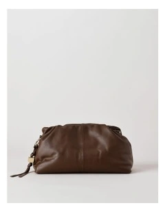 Andrea Leather Clutch Bag in Chocolate