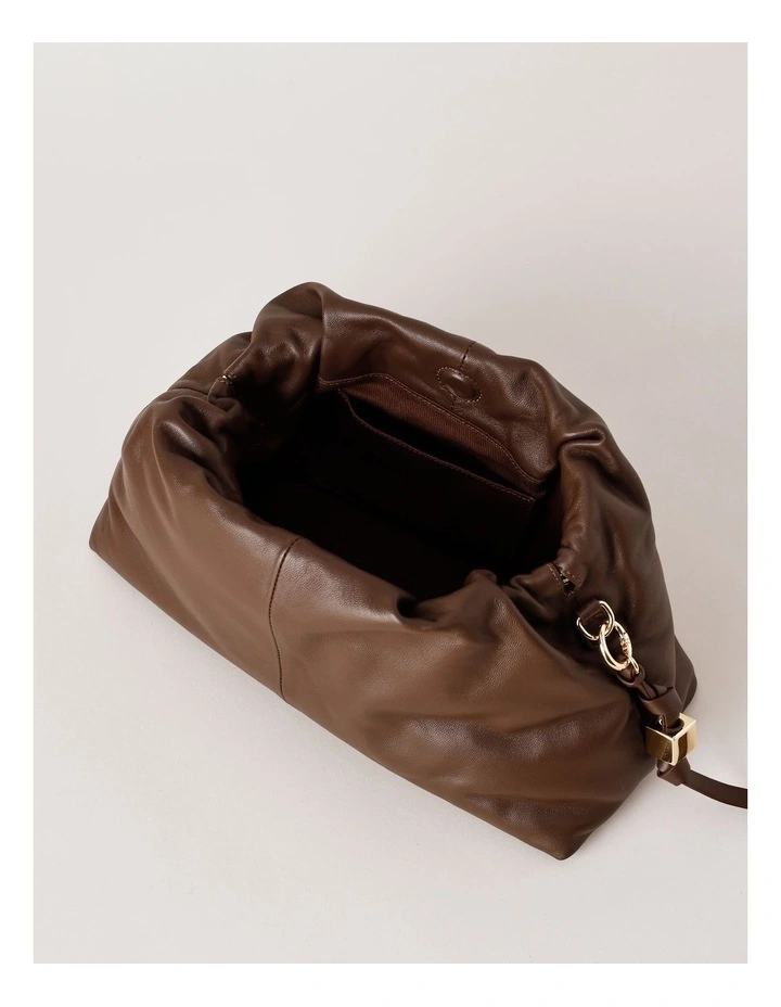 Andrea Leather Clutch Bag in Chocolate image 6
