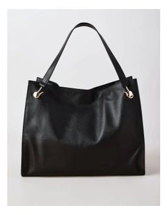Stevie Leather Tote Bag in Black
