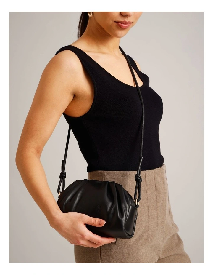 Rosie Leather Crossbody Bag in Black image 2