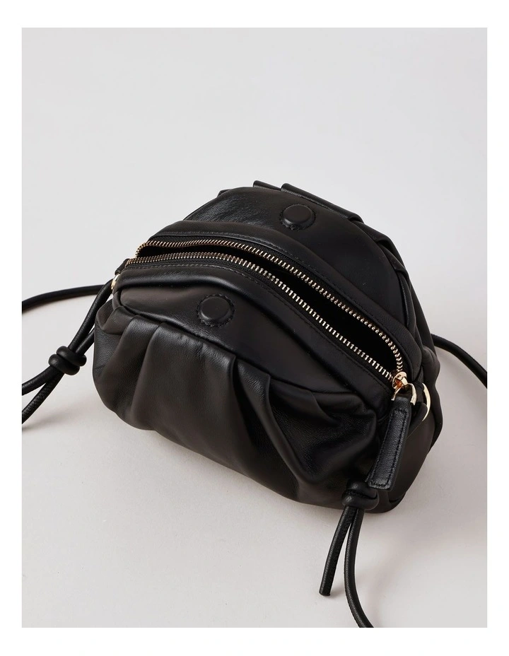 Rosie Leather Crossbody Bag in Black image 6