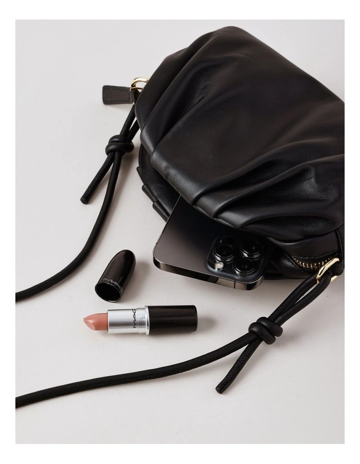 Rosie Leather Crossbody Bag in Black image 7