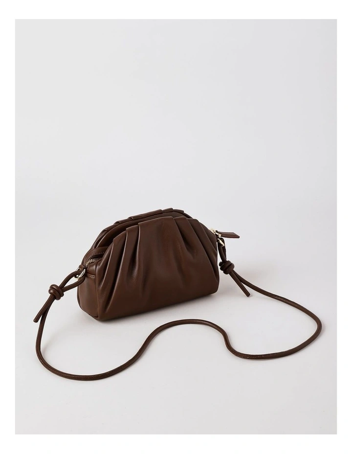 Rosie Leather Crossbody Bag in Chocolate image 5