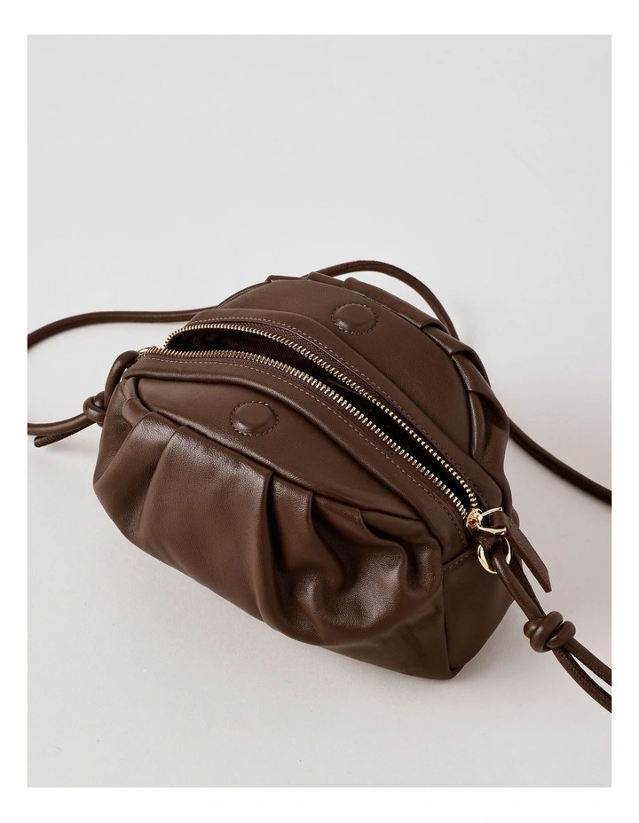 Rosie Leather Crossbody Bag in Chocolate image 6