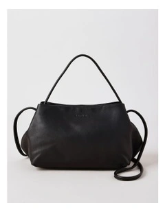 Aria Leather Crossbody Bag in Black