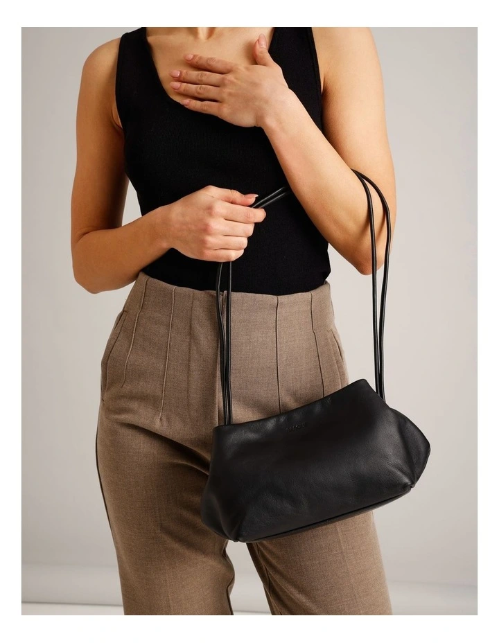 Aria Leather Crossbody Bag in Black image 4