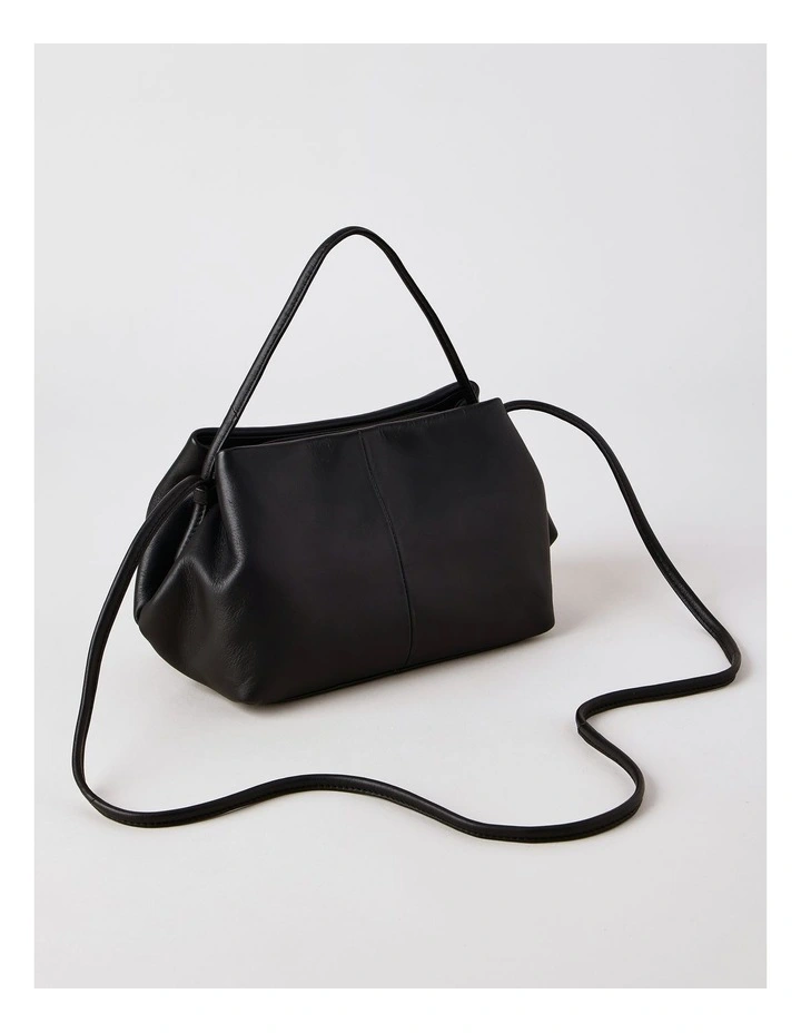Aria Leather Crossbody Bag in Black image 5
