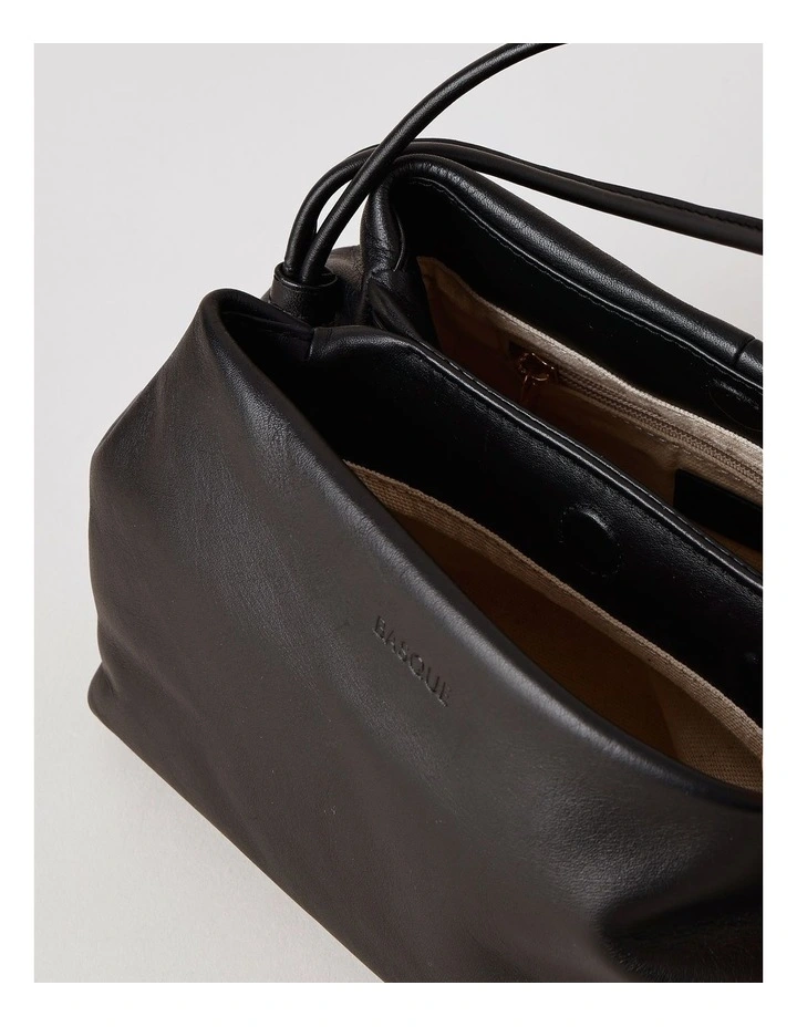 Aria Leather Crossbody Bag in Black image 6