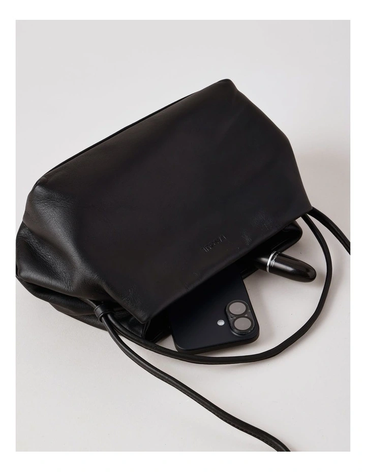Aria Leather Crossbody Bag in Black image 7