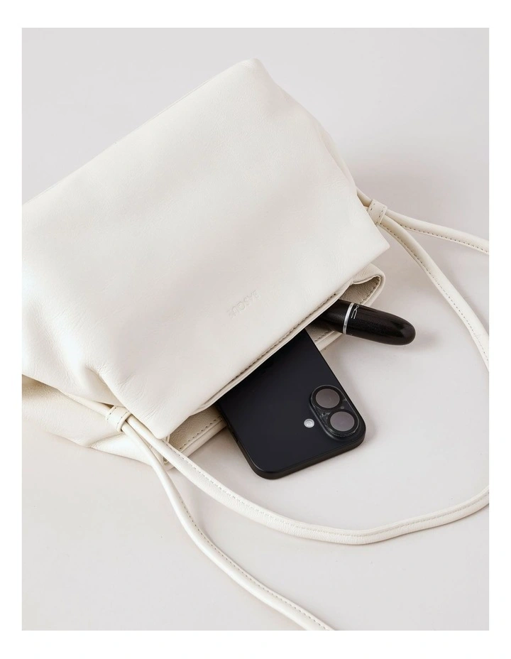 Aria Leather Crossbody Bag in Vanilla image 7