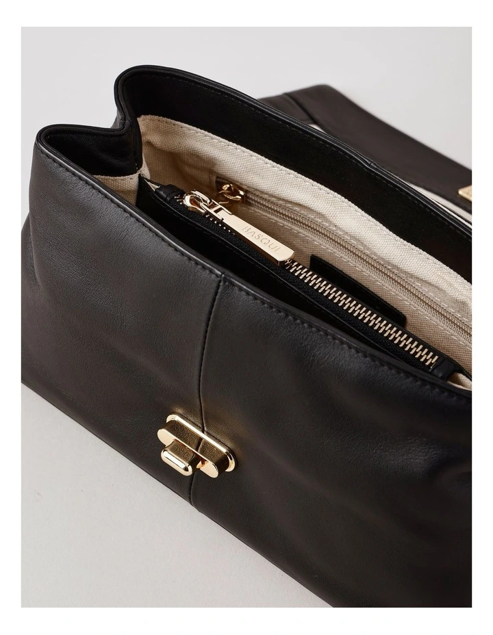 Audrey Leather Shoulder Bag in Black image 6