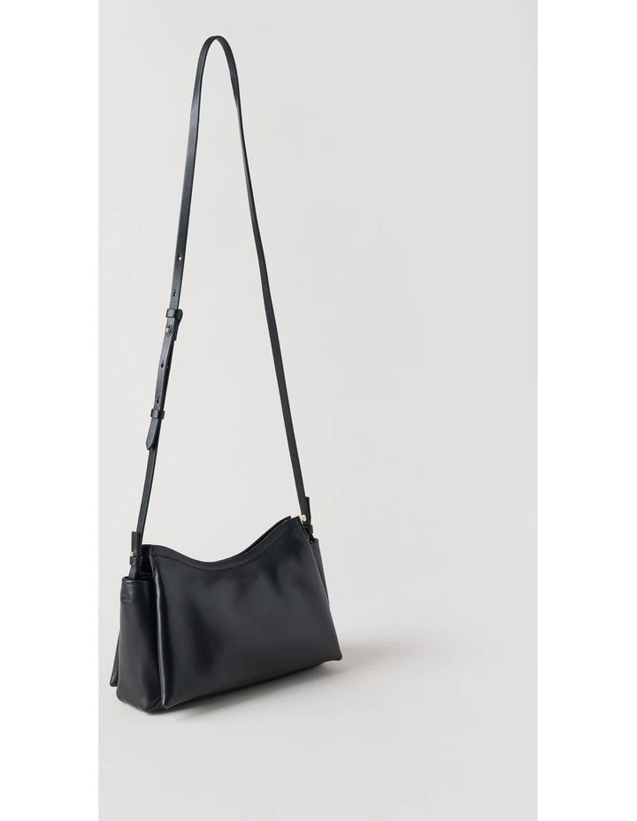 Gracie Leather Crossbody Bag in Black image 2
