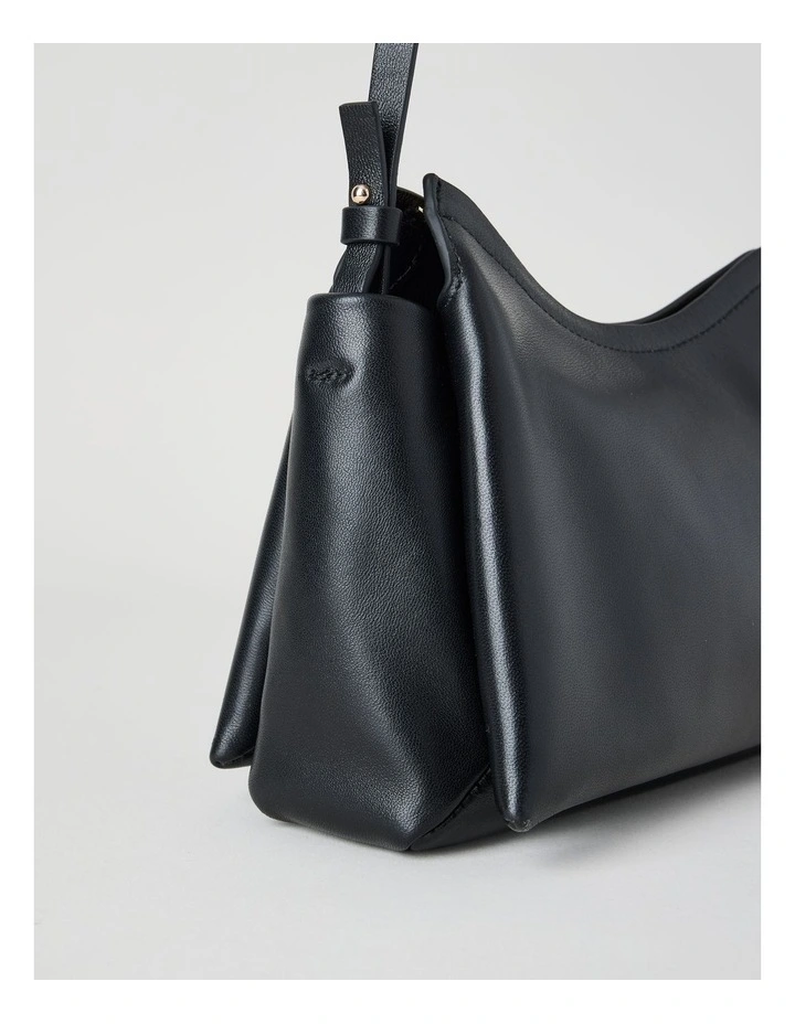 Gracie Leather Crossbody Bag in Black image 3
