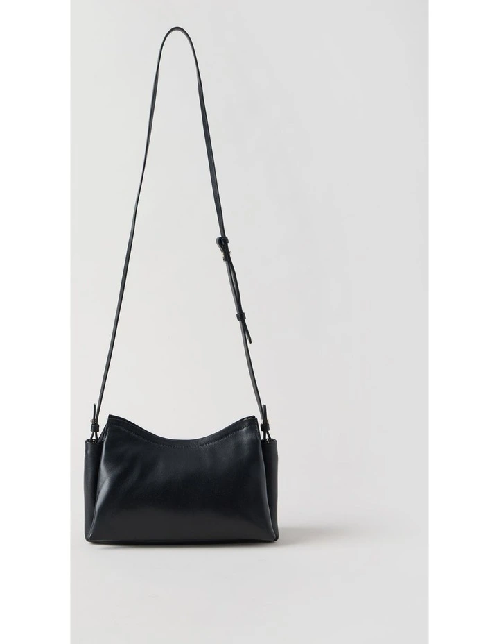 Gracie Leather Crossbody Bag in Black image 4