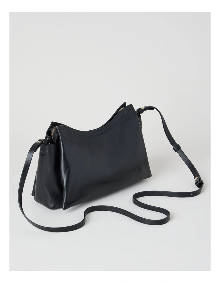 Gracie Leather Crossbody Bag in Black image 5