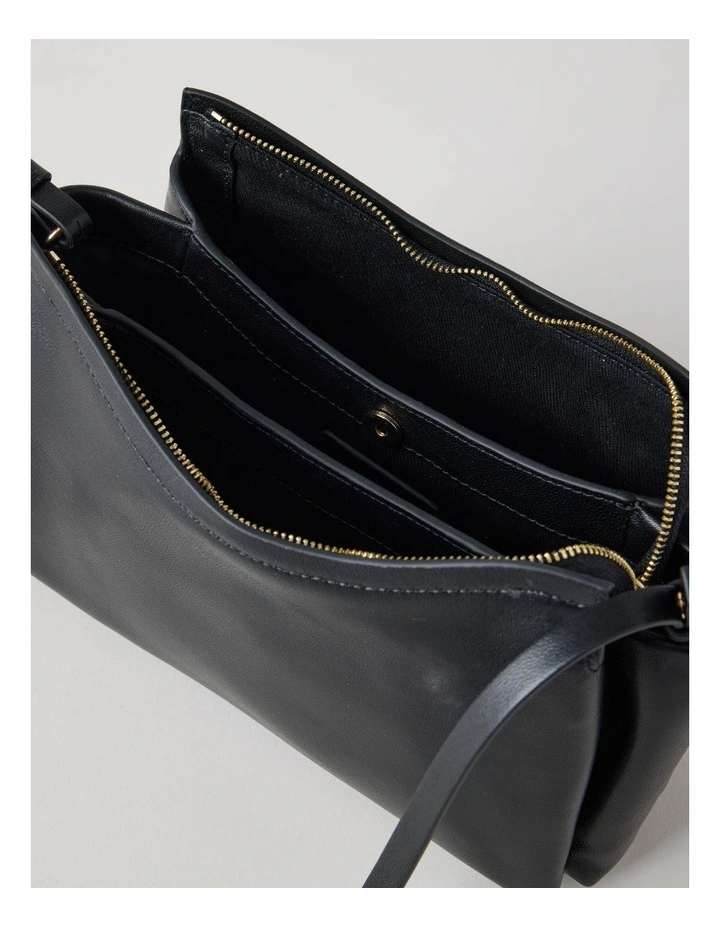 Gracie Leather Crossbody Bag in Black image 7