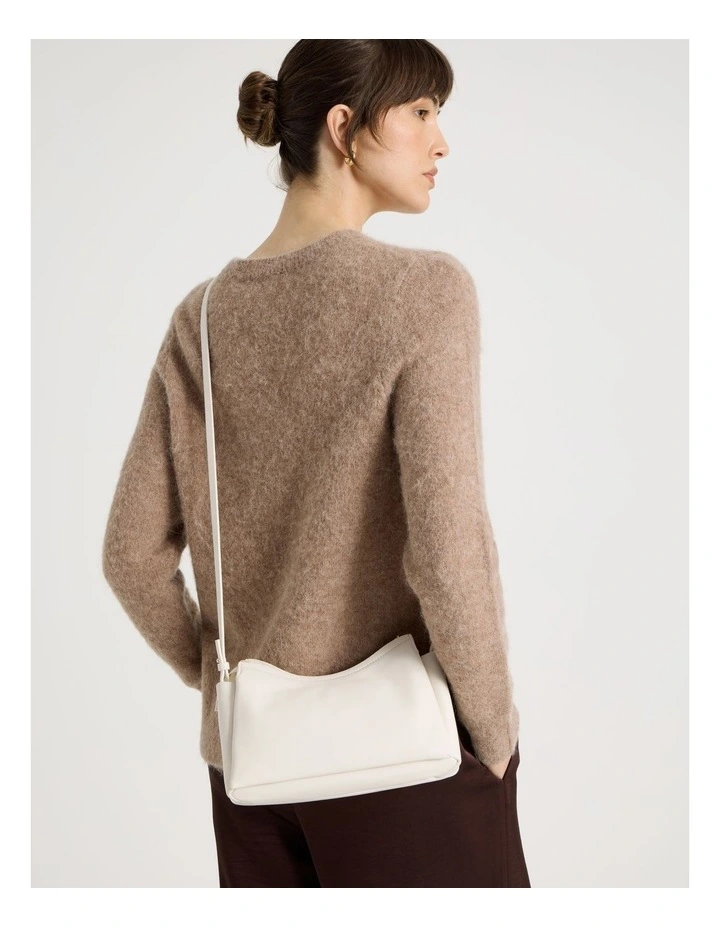 Gracie Leather Crossbody Bag in Chalk image 4