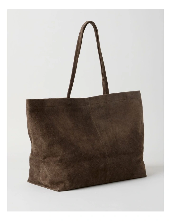 Phoenix Suede Leather Tote Bag in Espresso image 3