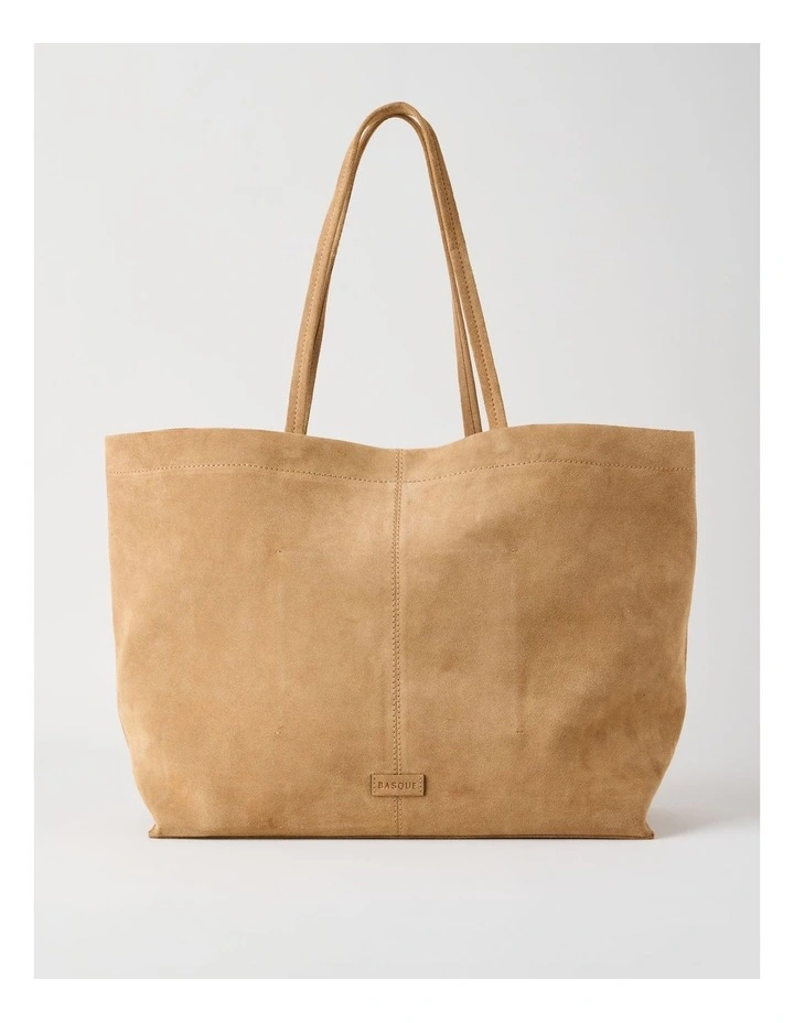 Phoenix Suede Leather Tote Bag in Caramel image 1