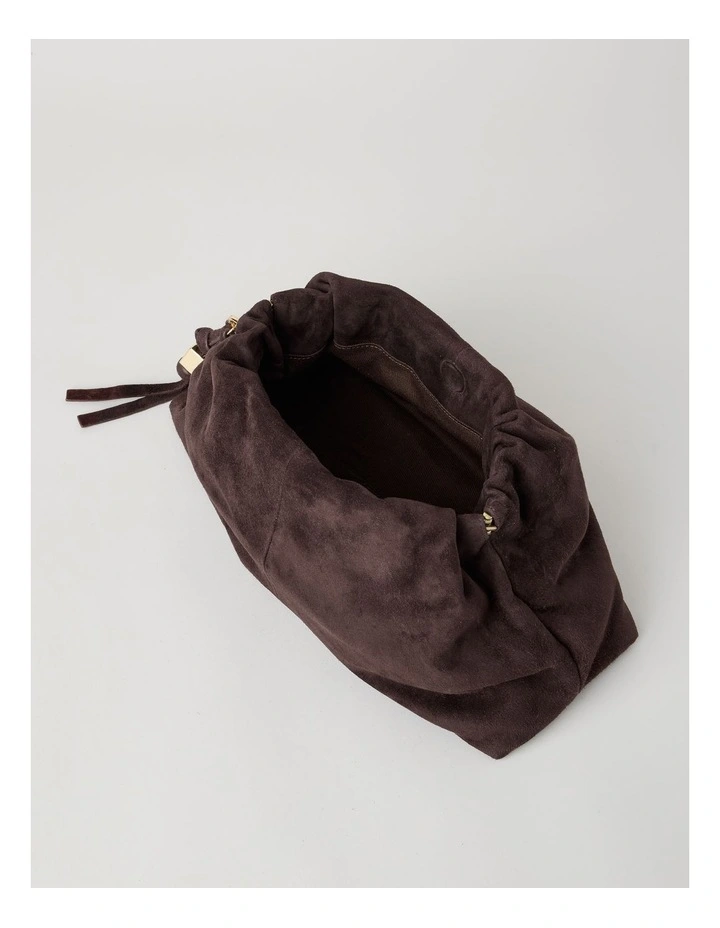 Andrea Suede Leather Clutch Bag in Chocolate image 6