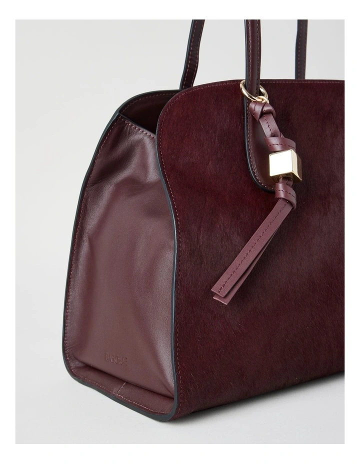 Melrose Calf Hair Leather Tote Bag in Plum image 3