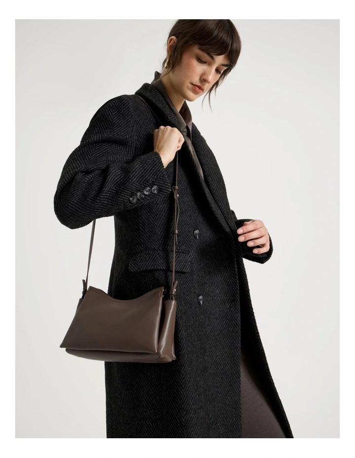 Gracie Leather Crossbody Bag in Chocolate image 2