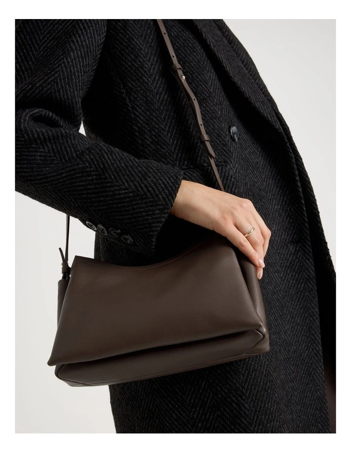 Gracie Leather Crossbody Bag in Chocolate image 4