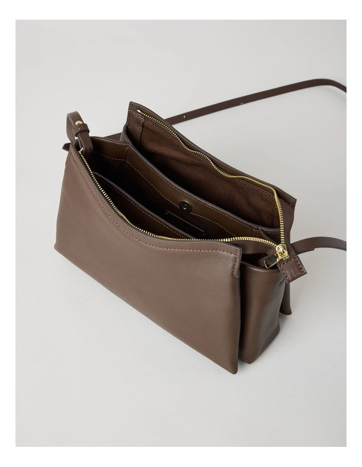 Gracie Leather Crossbody Bag in Chocolate image 7