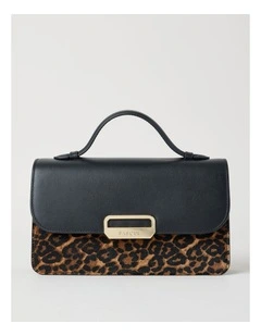 Fiona Leather Satchel Bag in Leopard