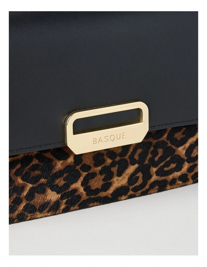 Fiona Leather Satchel Bag in Leopard image 3