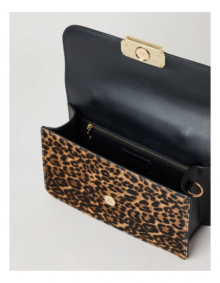 Fiona Leather Satchel Bag in Leopard image 7