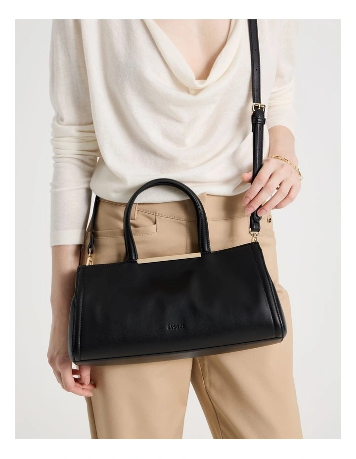 Audrey Satchel Bag in Black image 4