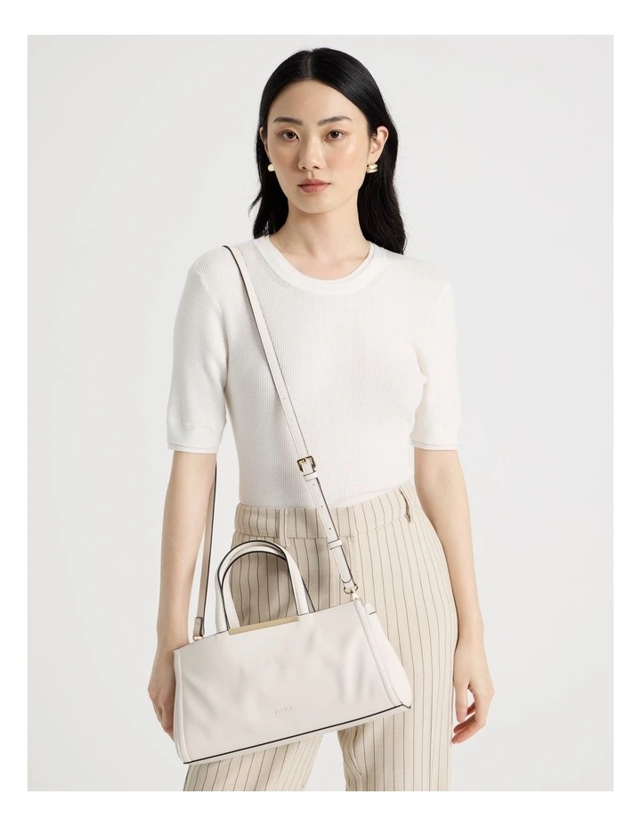 Audrey Satchel Bag in Vanilla image 4