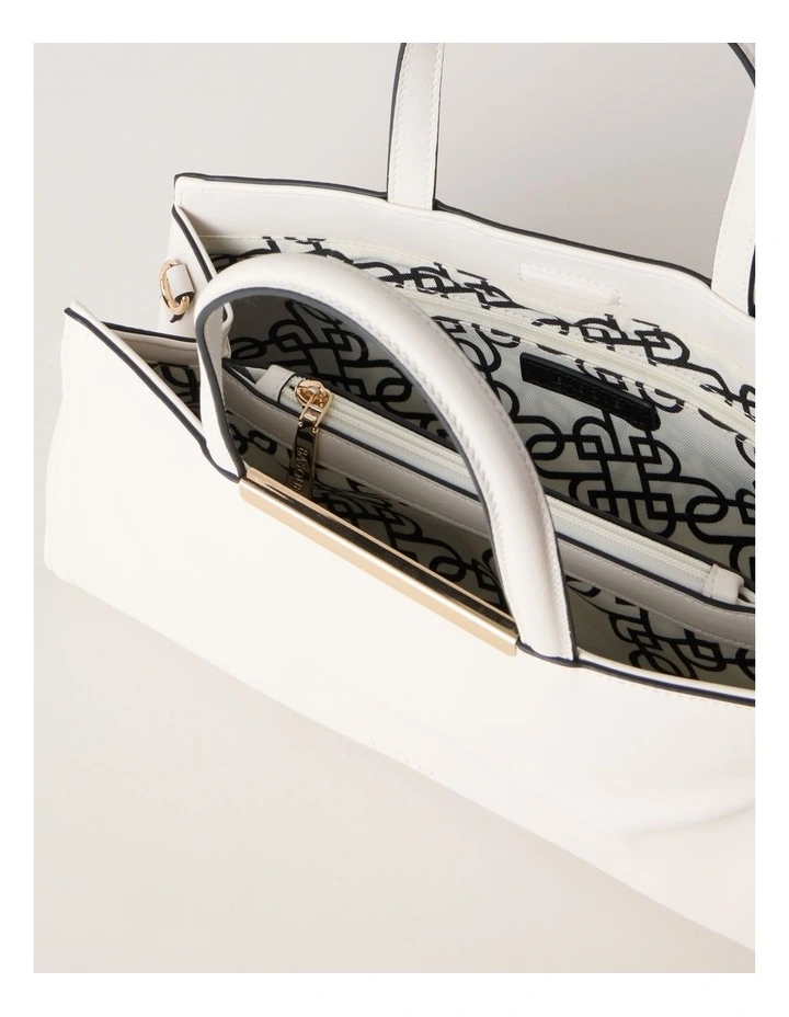 Audrey Satchel Bag in Vanilla image 5