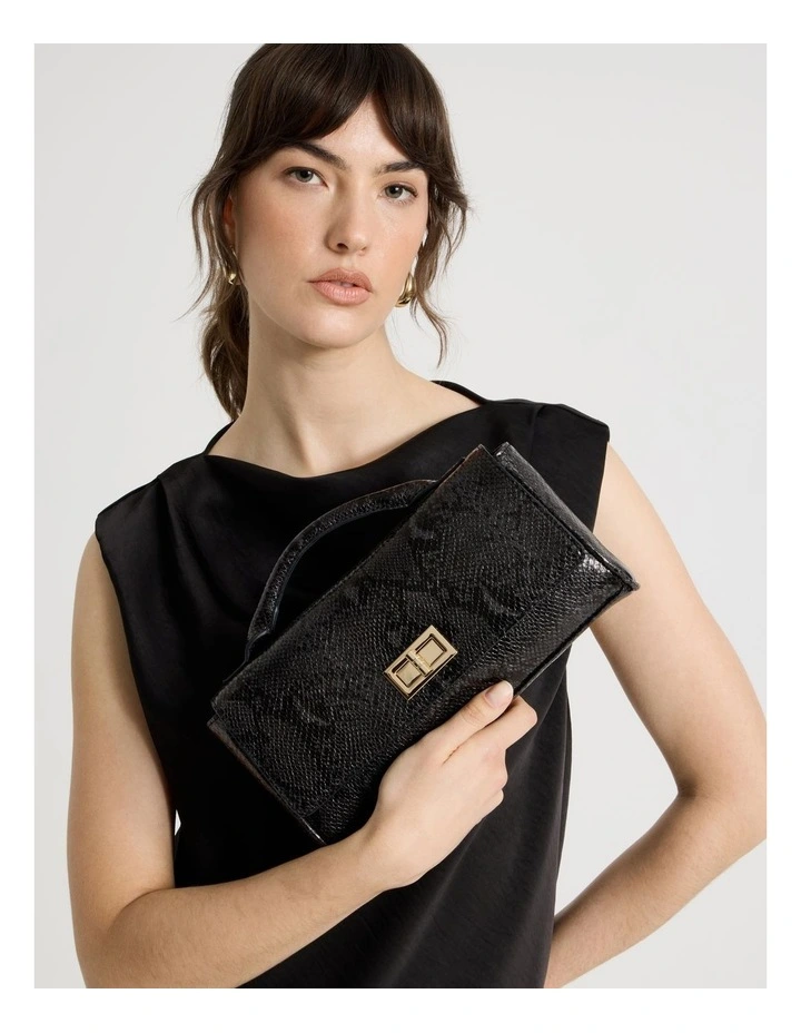 Ava Satchel Bag in Black image 2