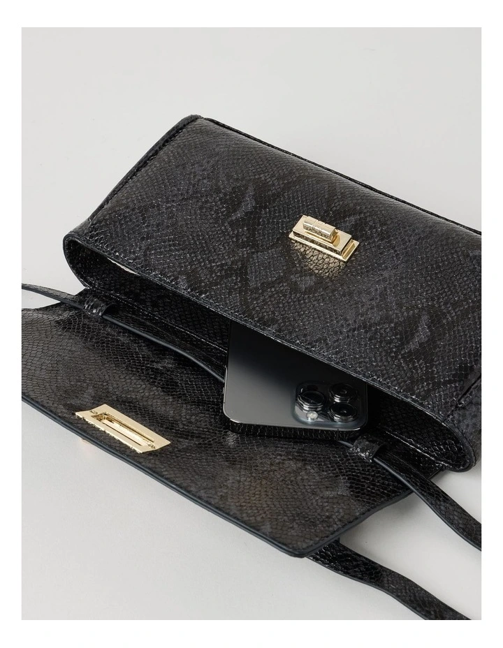 Ava Satchel Bag in Black image 4