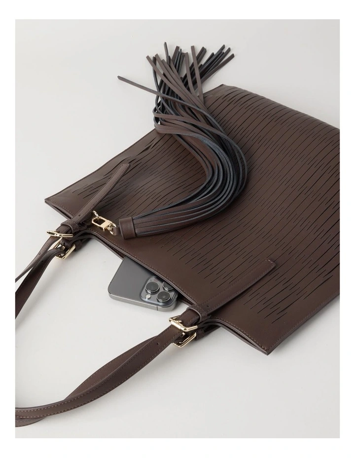 Claire Tote Bag in Chocolate image 3