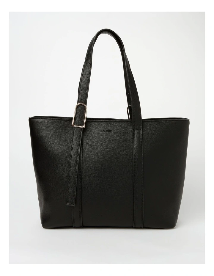 Ella Zip Top Tote Bag In Black image 1