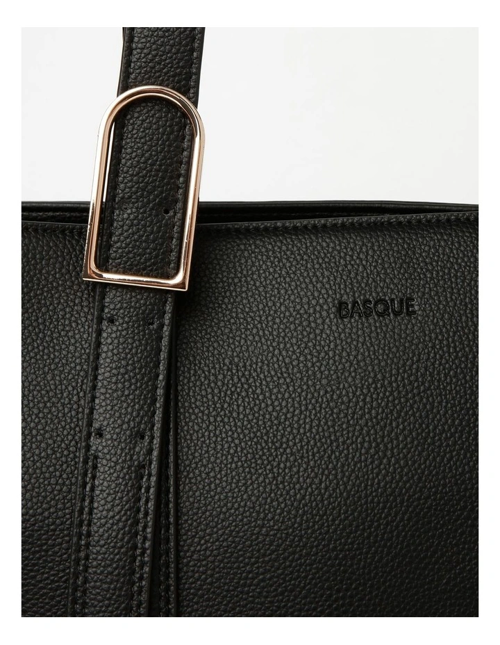 Ella Zip Top Tote Bag In Black image 5