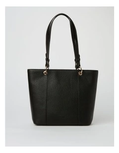 Ajay Zip Top Tote Bag in Black