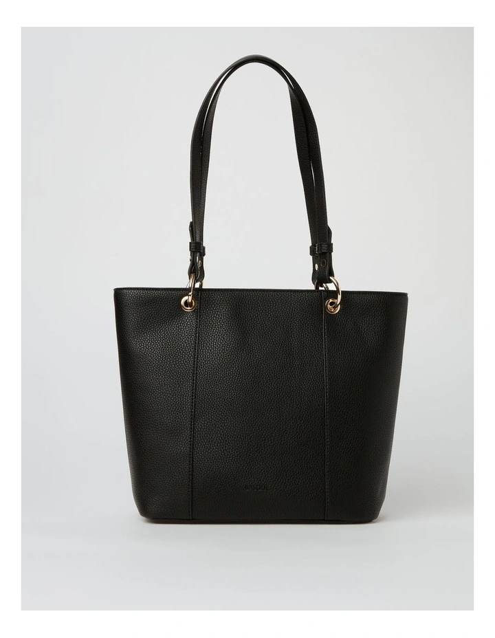 Ajay Zip Top Tote Bag in Black image 1